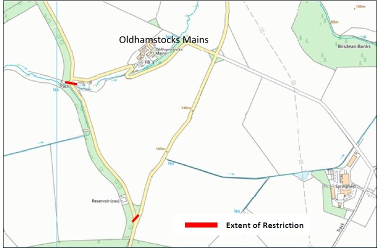Scottish Water – road closure towards Oldhamstocks