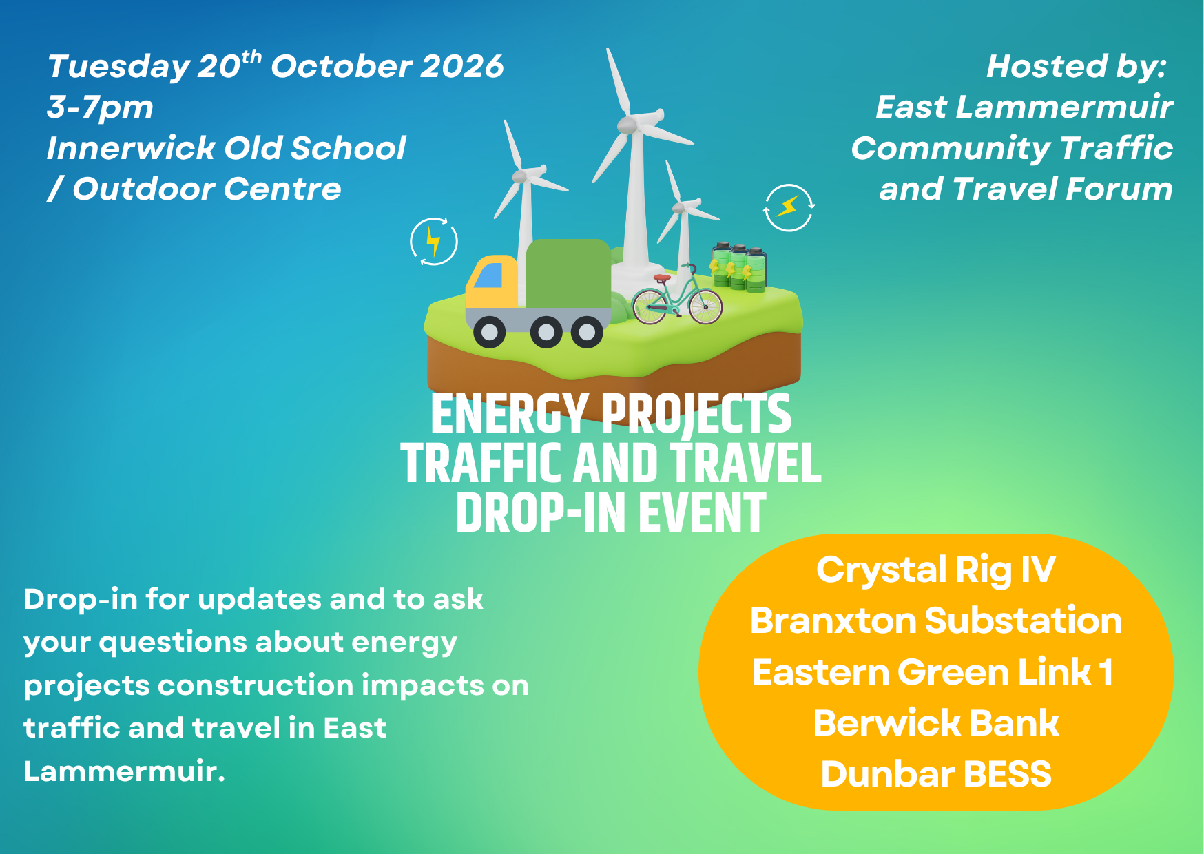 Energy PROJECTS Traffic and Travel Drop-in event